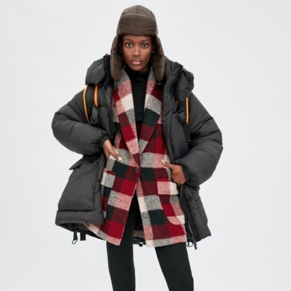 Zara Plaid Coat - Picture 3 of 8